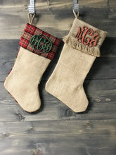 Winter Plaid Stocking with Personalization