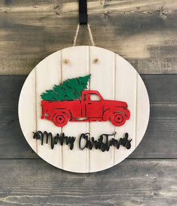 Merry Christmas Wooden Sign Cut-out 22"