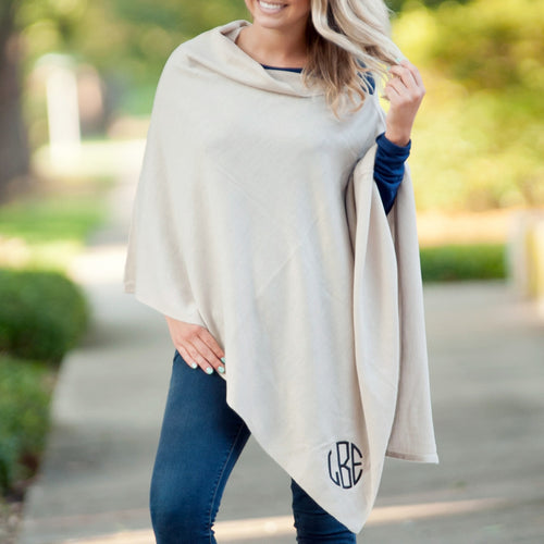 Creme Chelsea Poncho - Personalized