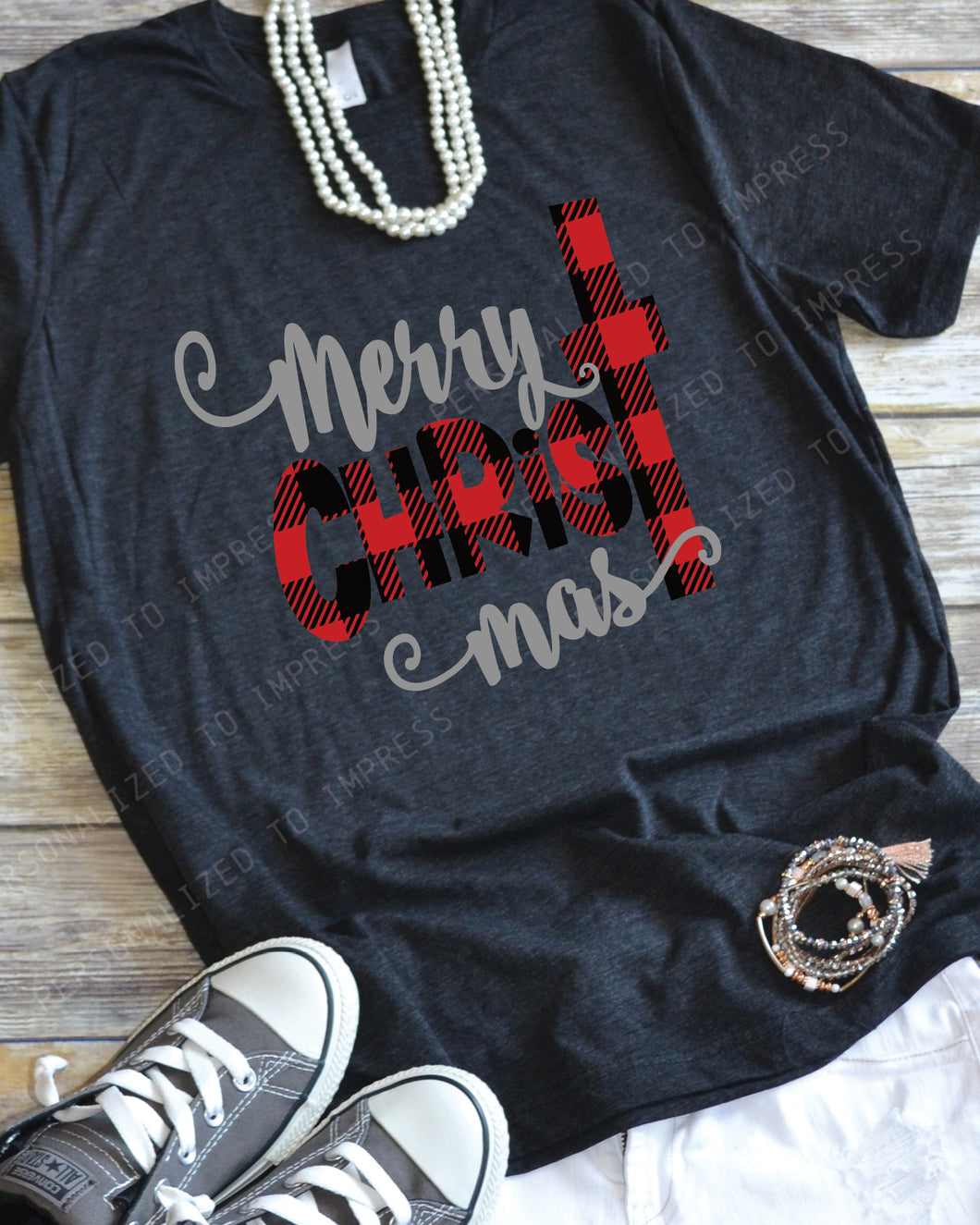 Merry CHRISTmas Plaid - Holiday Shirt